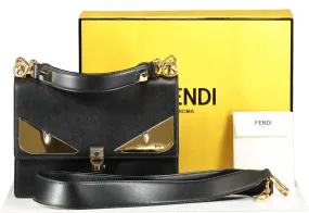 Fendi Black Monster Eyes Kan I Medium Handbag