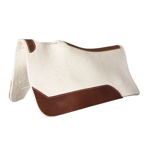 Fort Worth Contoured Saddle Pad - Cream with brown trim -