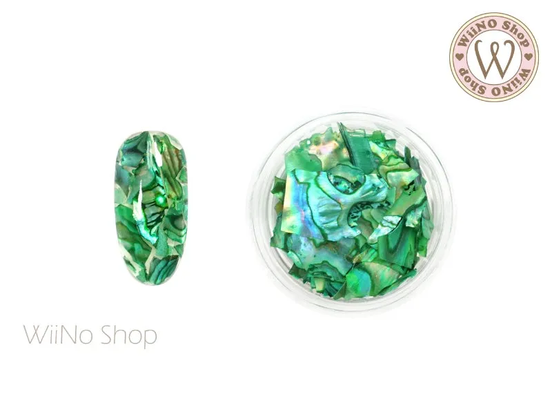 Green Natural Abalone Crushed Shell Chips Nail Art Decoration