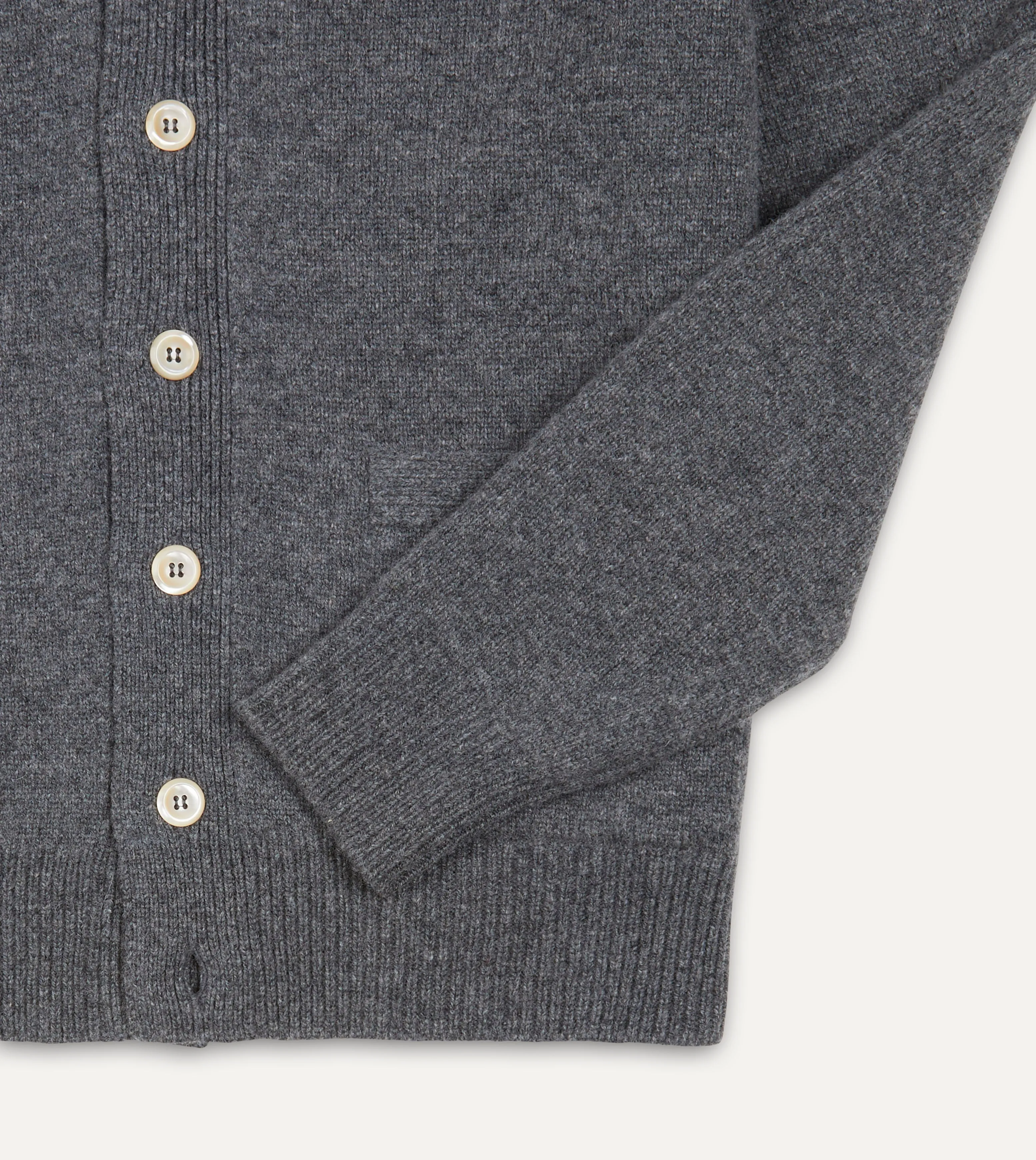 Grey Lambswool 6 Button Cardigan