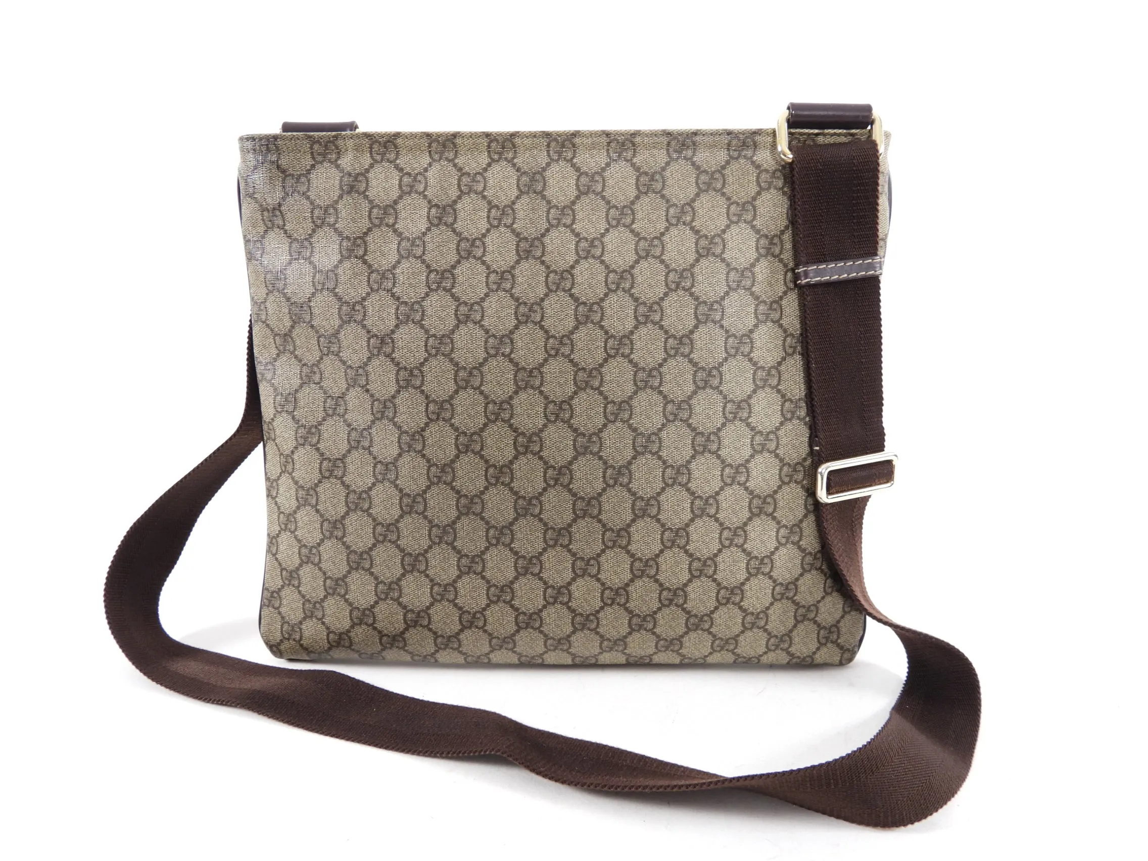 Gucci Monogram Supreme Brown Messenger Bag