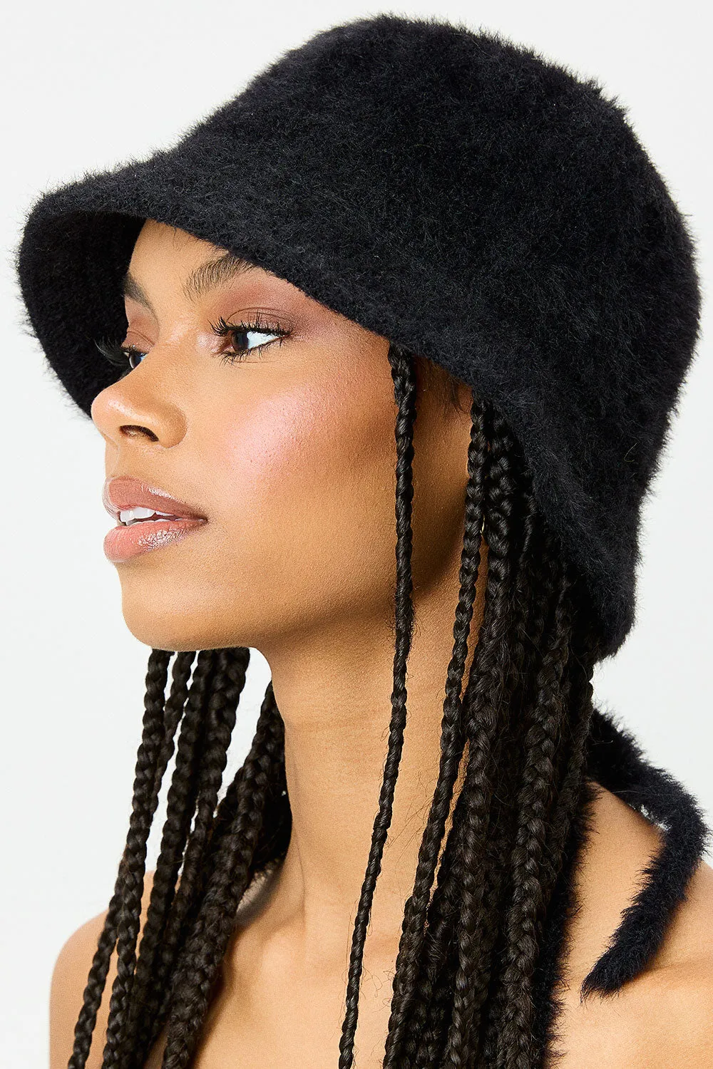 Jax Fuzzy Bucket Hat - Black