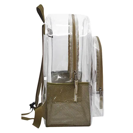 Khaki NGIL Clear Backpack Heavy Duty PVC Transparent Backpack