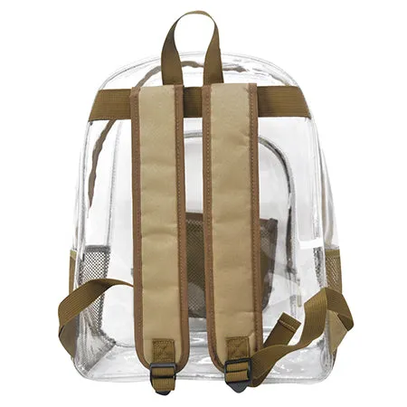 Khaki NGIL Clear Backpack Heavy Duty PVC Transparent Backpack