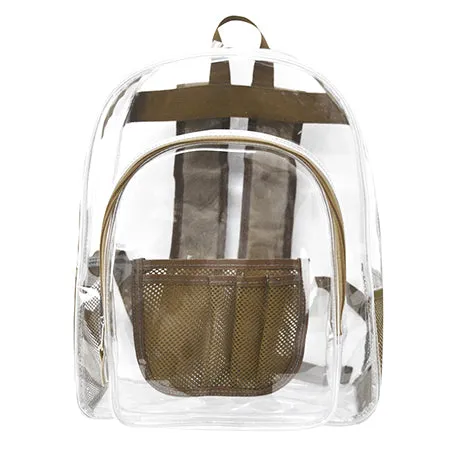 Khaki NGIL Clear Backpack Heavy Duty PVC Transparent Backpack