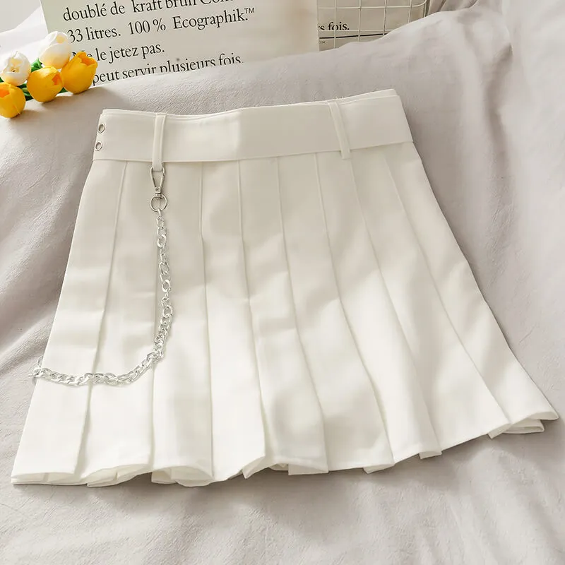 KOREAN FASHION PLEATED CHAIN SKIRT BY61901