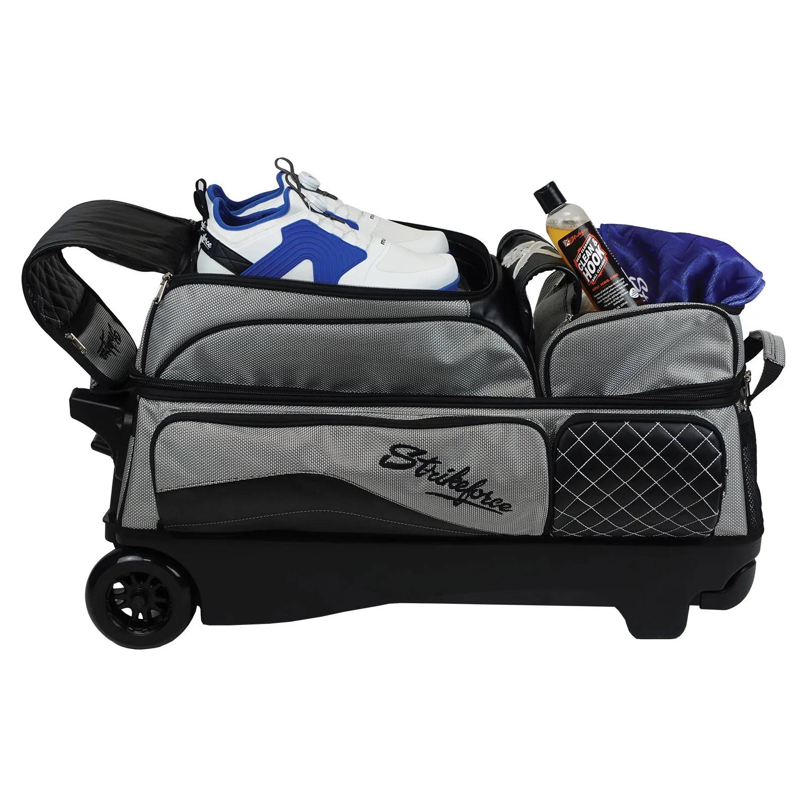 KR Strikeforce Royal Flush Triple Roller Silver Bowling Bag