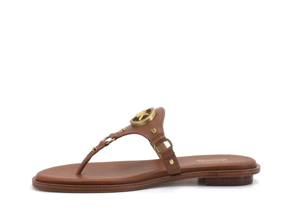 MICHEAL KORS Conway Sandal Infradito Borchie Logo Luggage Cuoio 40S1COFA1L