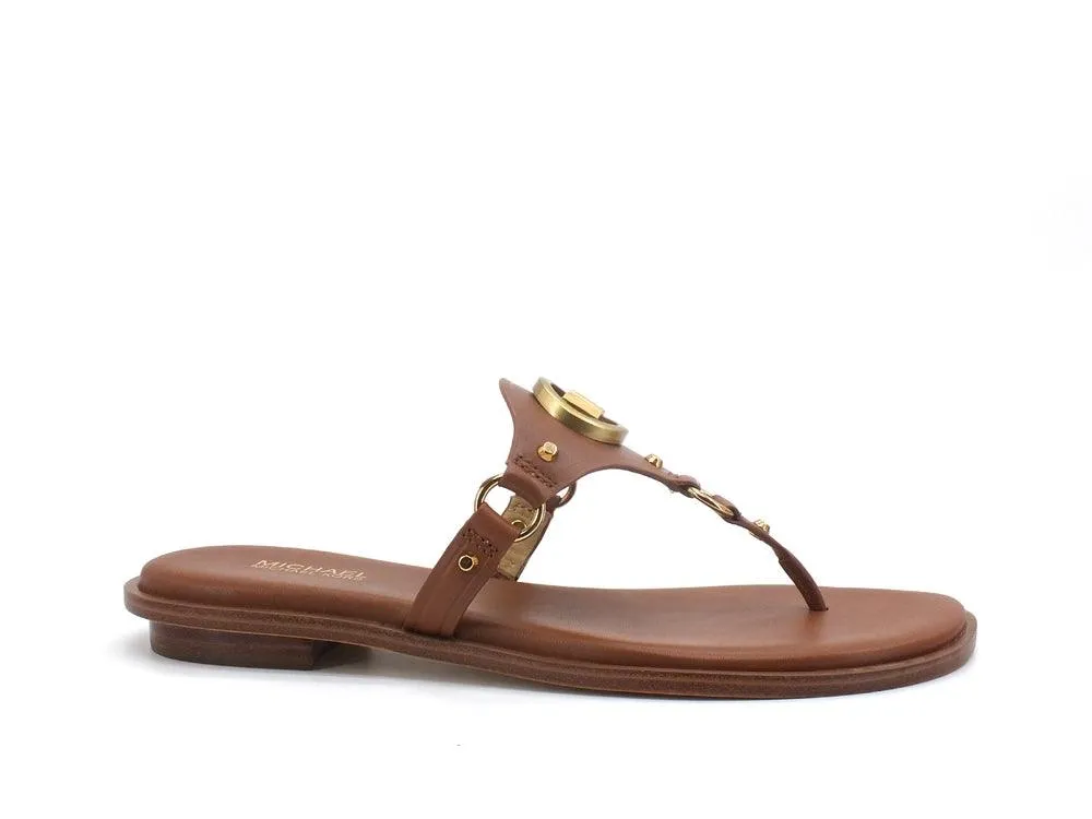 MICHEAL KORS Conway Sandal Infradito Borchie Logo Luggage Cuoio 40S1COFA1L