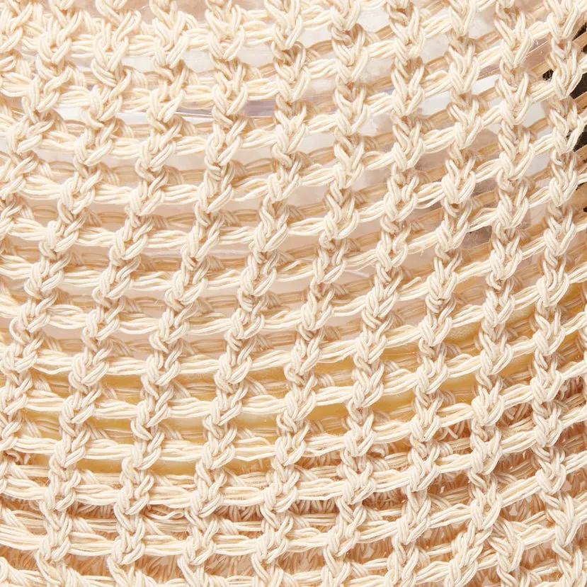 NATURAL OPEN WEAVE BUCKET HAT