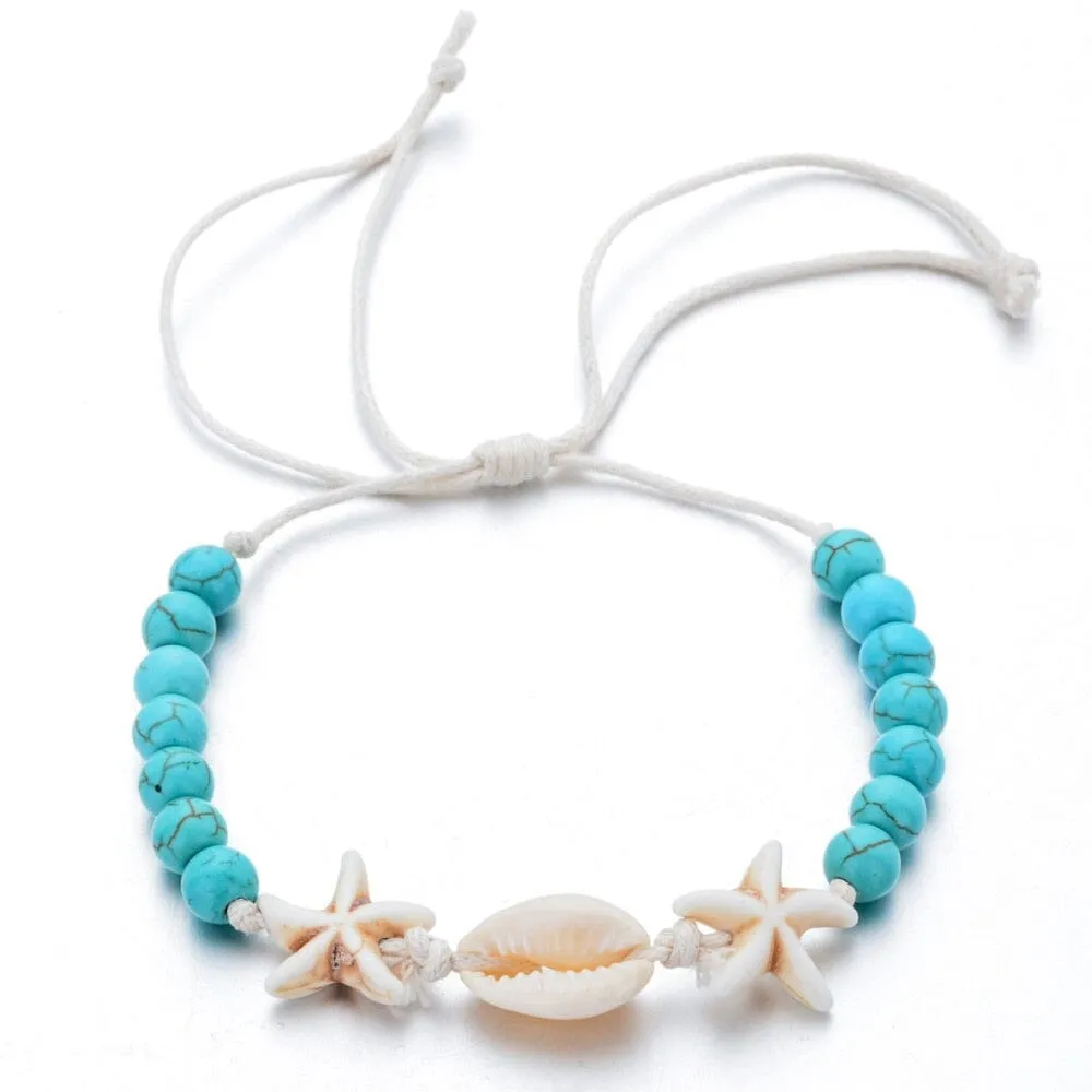 Natural Stone Hand-woven Shell Bracelet