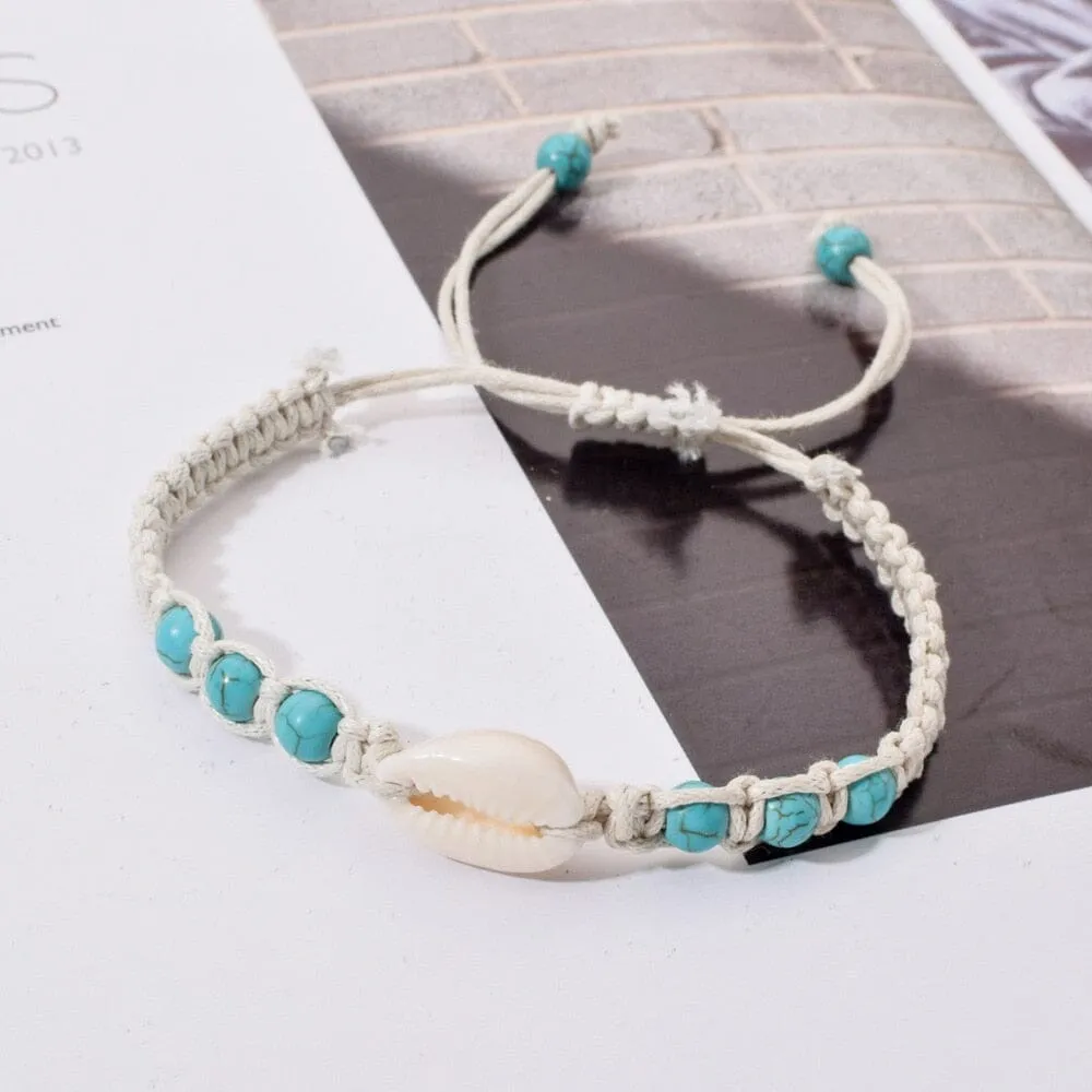 Natural Stone Hand-woven Shell Bracelet