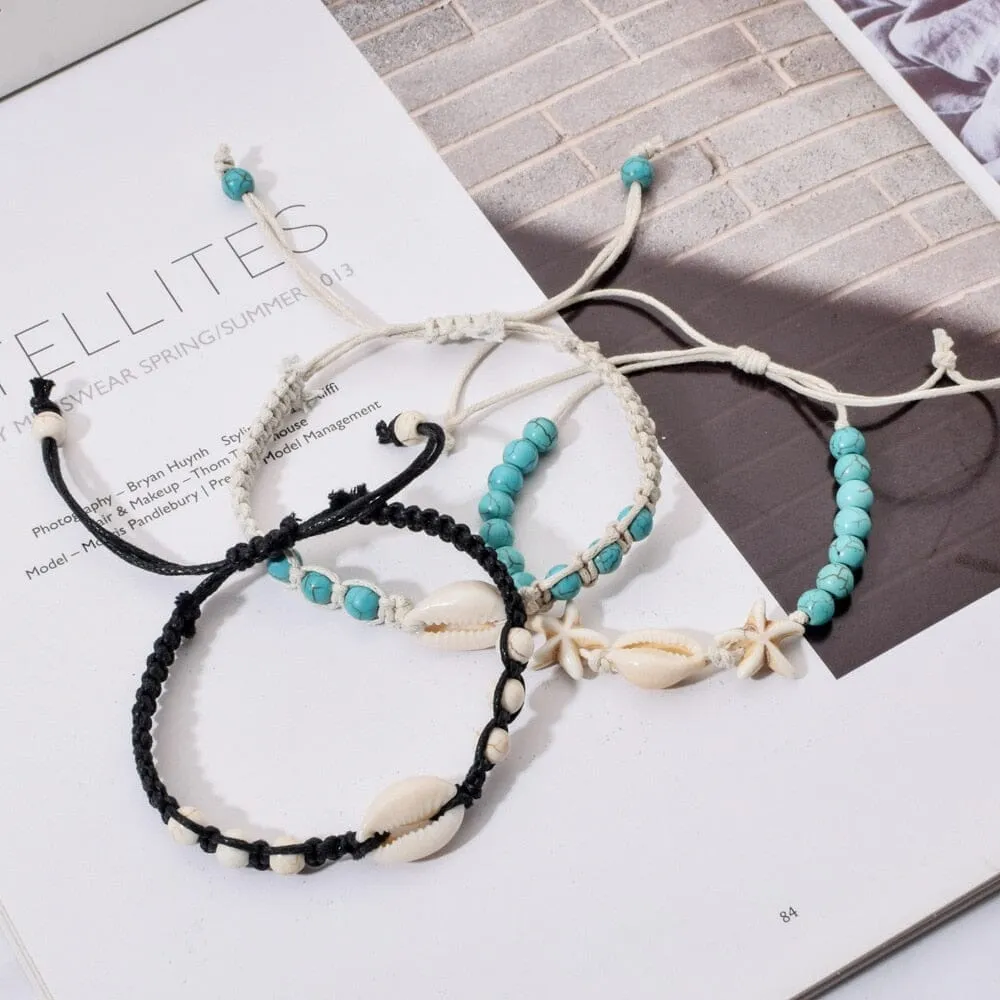 Natural Stone Hand-woven Shell Bracelet