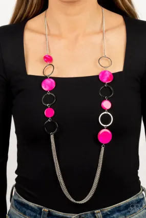 Paparazzi Beach Hub Pink Necklace & Earring Set