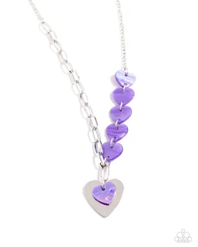 Paparazzi HEART Of The Movement Purple Necklace & Earring Set