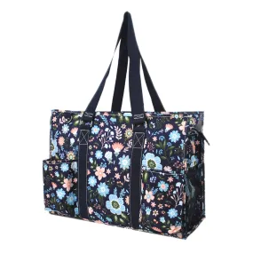 Pastel Floral NGIL Zippered Caddy Large Organizer Tote Bag