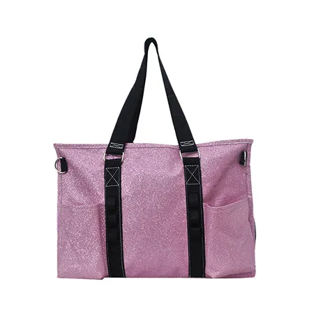 Pink Glitter NGIL Zippered Lined Caddy Organizer Tote Bag