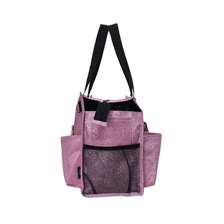 Pink Glitter NGIL Zippered Lined Caddy Organizer Tote Bag