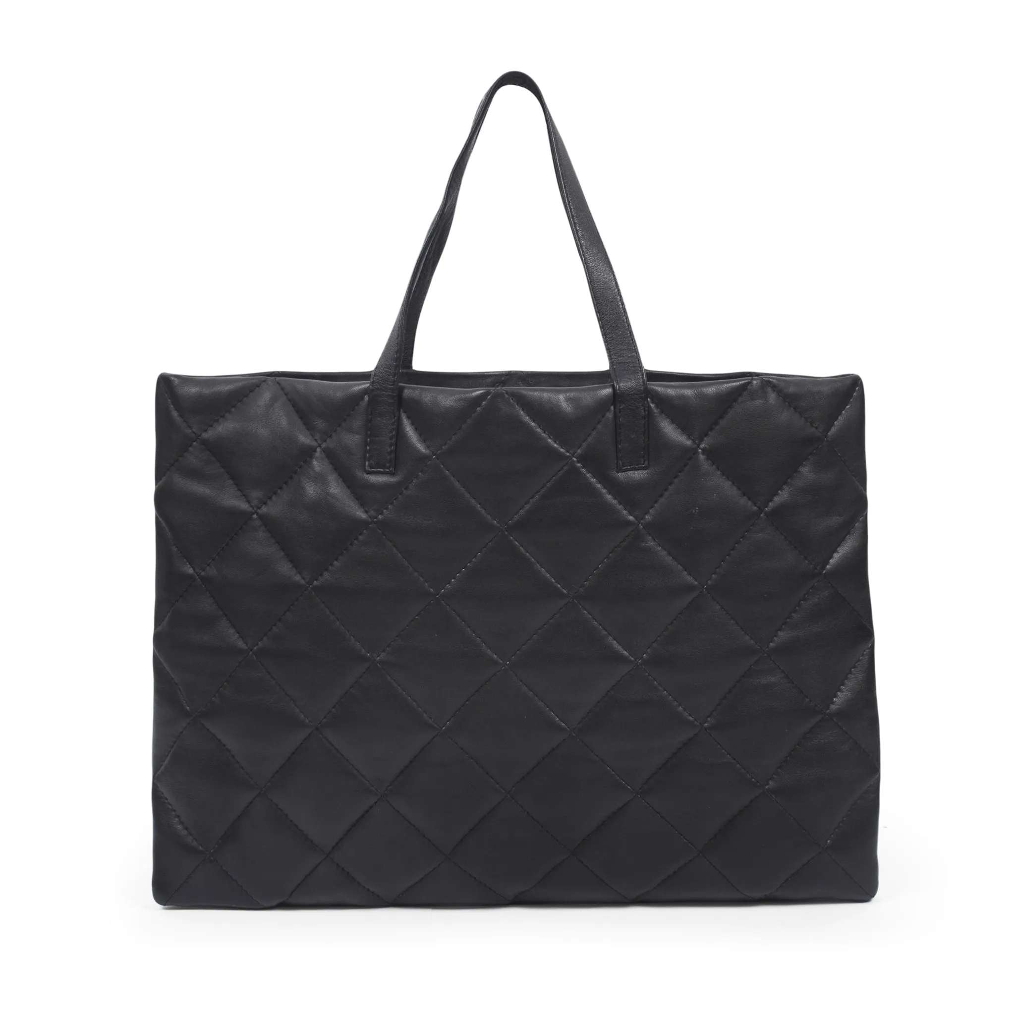 Quilted Leather Laptop Tote Bag