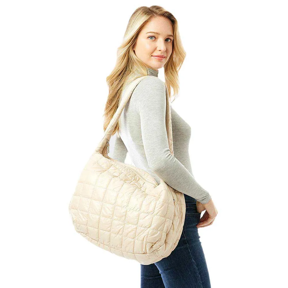 Quilted Puffer Hobo Bag