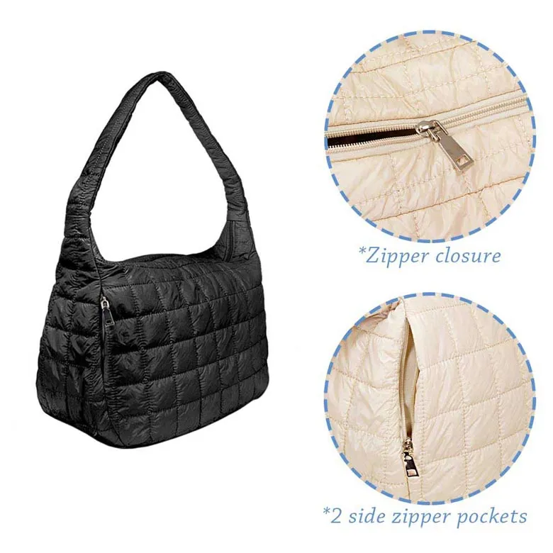 Quilted Puffer Hobo Bag