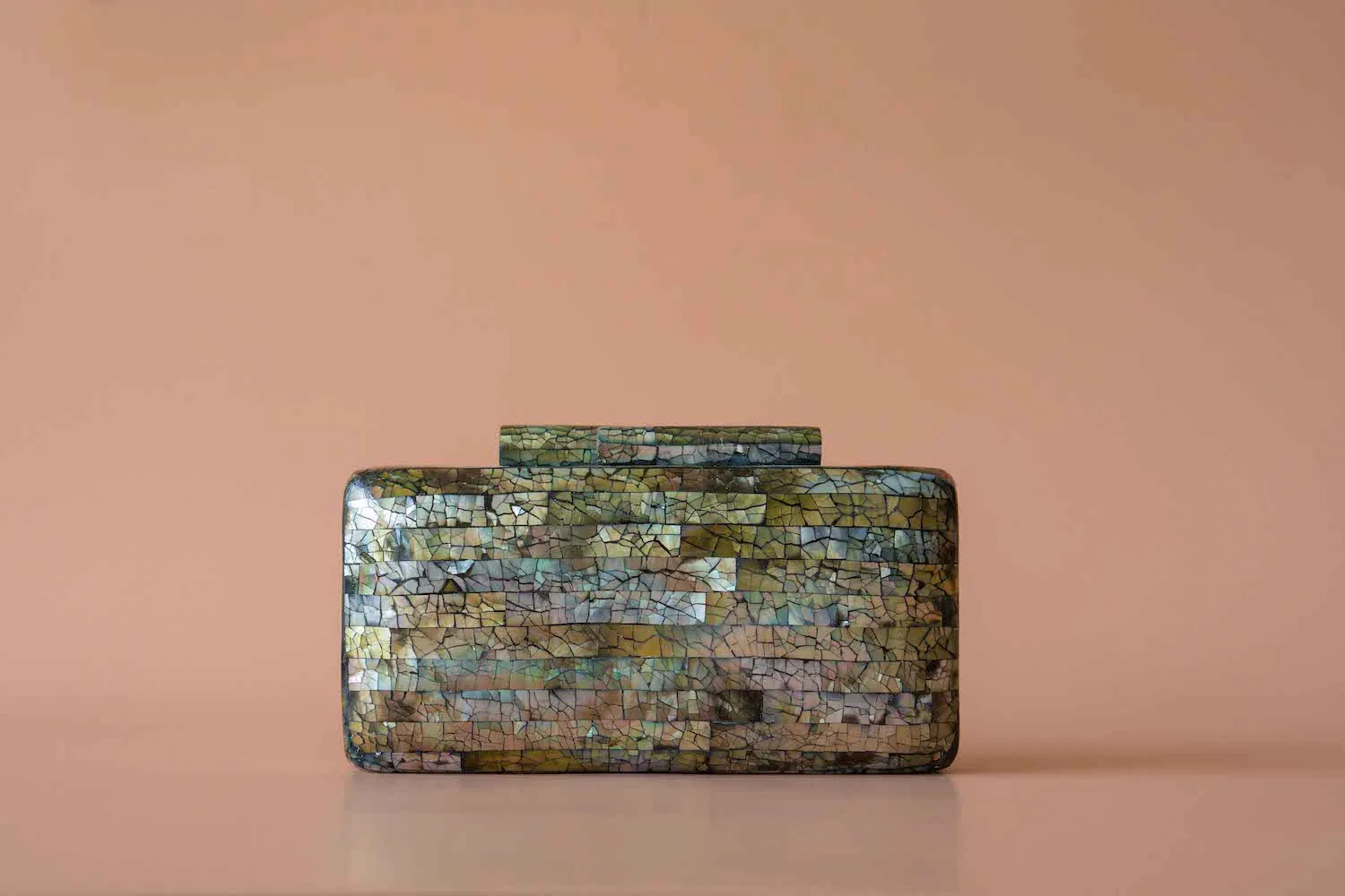 Regina Shell Clutch in Black Lip