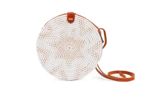 Round White Rattan Basket Bag