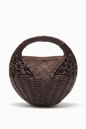 Sea Shell Wicker Bag - Chocolate