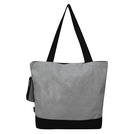 Silver Glitter NGIL Canvas Tote Bag