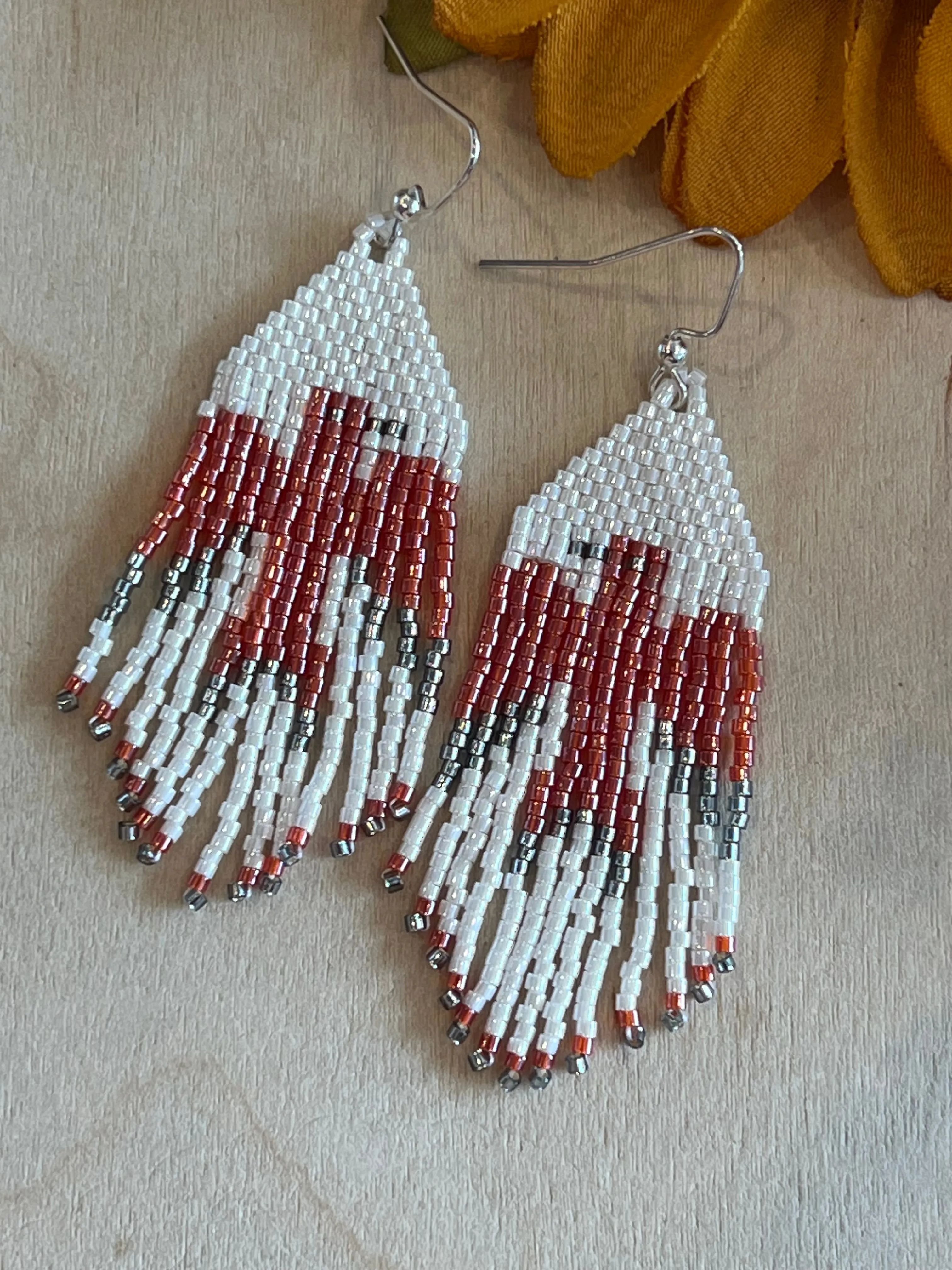 Soar In Red Handbeaded Earrings