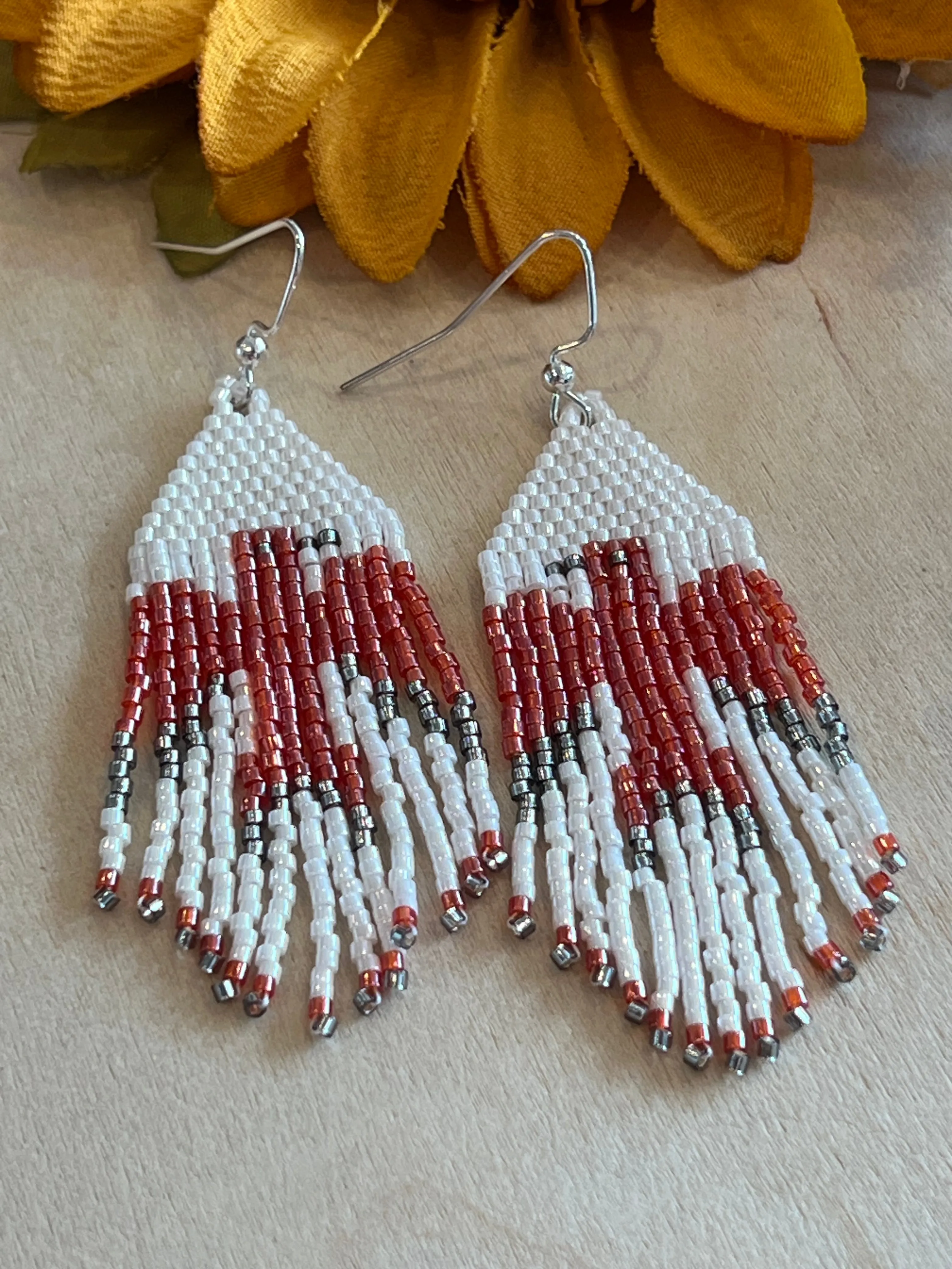 Soar In Red Handbeaded Earrings