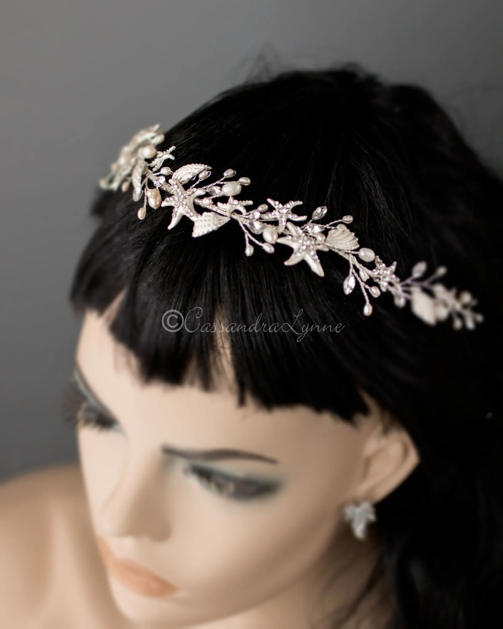 Starfish and Shell Beach Wedding Headpiece