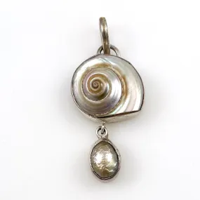 Sterling Silver Shell & Pearl Pendant