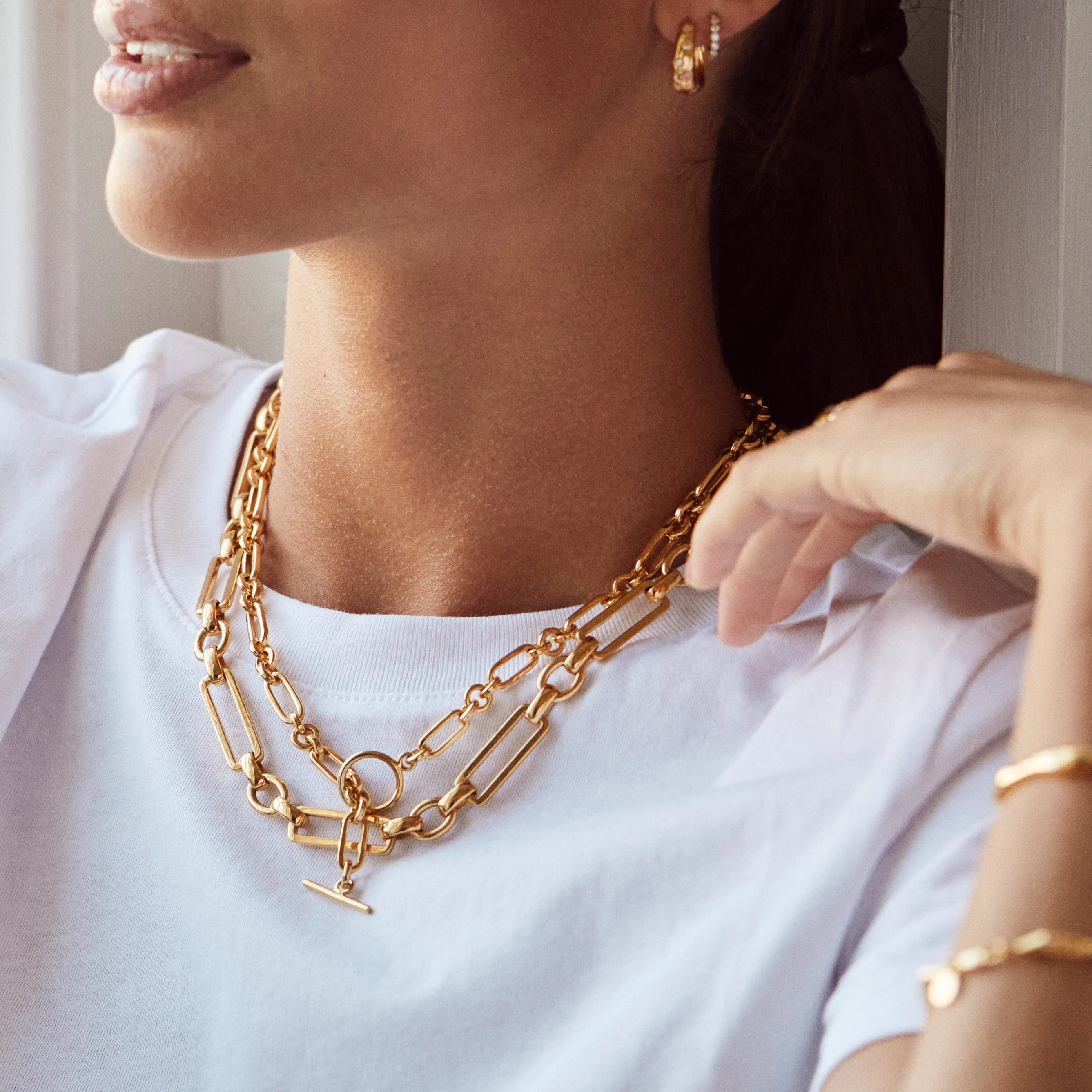 T Bar Chunky Chain Necklace