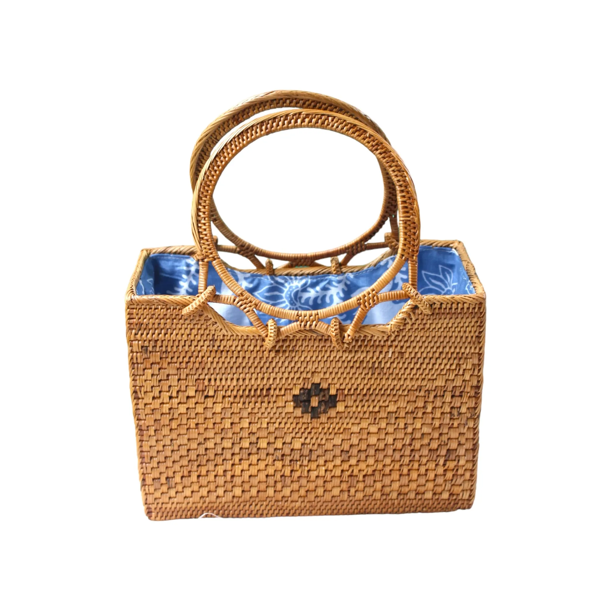 Top Handle Bali Rattan Tote Bag