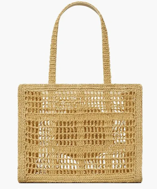 Tory Burch Ella Hand Crocheted Small Tote Bag - Natural