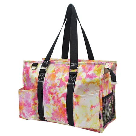 Tropical Tie Dye NGIL Zippered Caddy Organizer Tote Bag