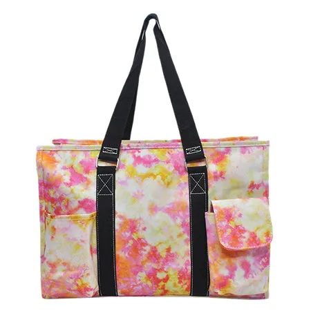 Tropical Tie Dye NGIL Zippered Caddy Organizer Tote Bag