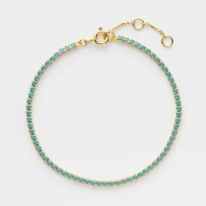 Turquoise Gemstone Tennis Bracelet