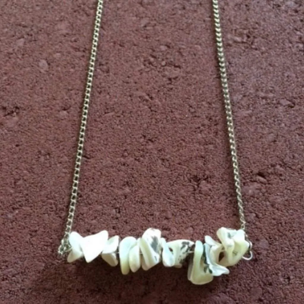 White and Black Shell Bar Necklace